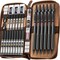 30-Piece Black Metal Mechanical Pencil Set in Leather Case – Drafting Pencils (0.5, 0.7, 0.9 mm) & 2mm Lead Holders with 16 Tubes Lead Refills (6B–4H) for Sketching and Drawing